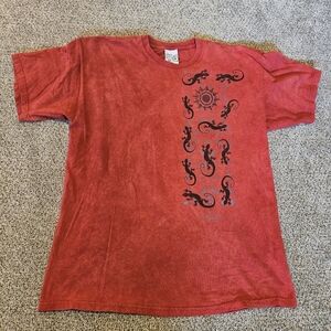 Oversized XelaHa vintage looking Red T-Shirt Size L Explore the Magic of Nature
